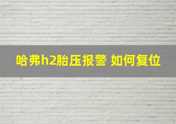 哈弗h2胎压报警 如何复位